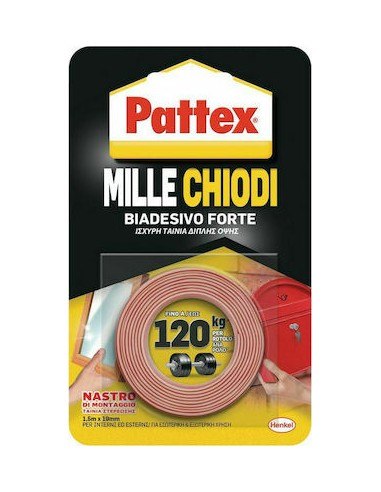 Pattex Αυτοκόλλητη Ταινία Διπλής Όψης 19mmx1.5m