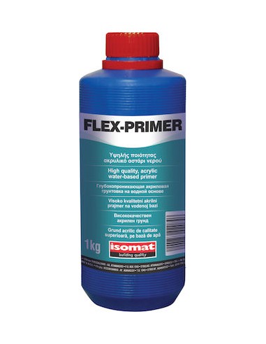 Isomat Flex-Primer Υψηλής Ποιότητας Ακρυλικό Αστάρι Νερού Λευκό Κατάλληλο για Τοιχοποιία 1kg