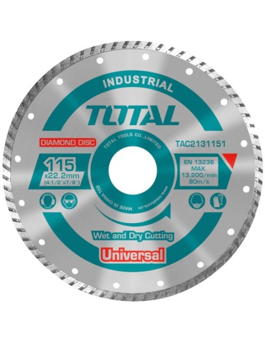 ΔΙΑΜΑΝΤΟΔΙΣΚΟΣ ΚΟΠΗΣ TOTAL DIAMOND DISC UNIVERSAL TURBO 115 X 22,2mm (TAC2131151)