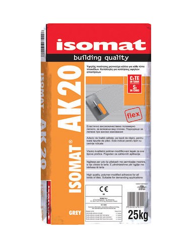 Isomat AK 20 Κόλλα Πλακιδίων Λευκή 25kg